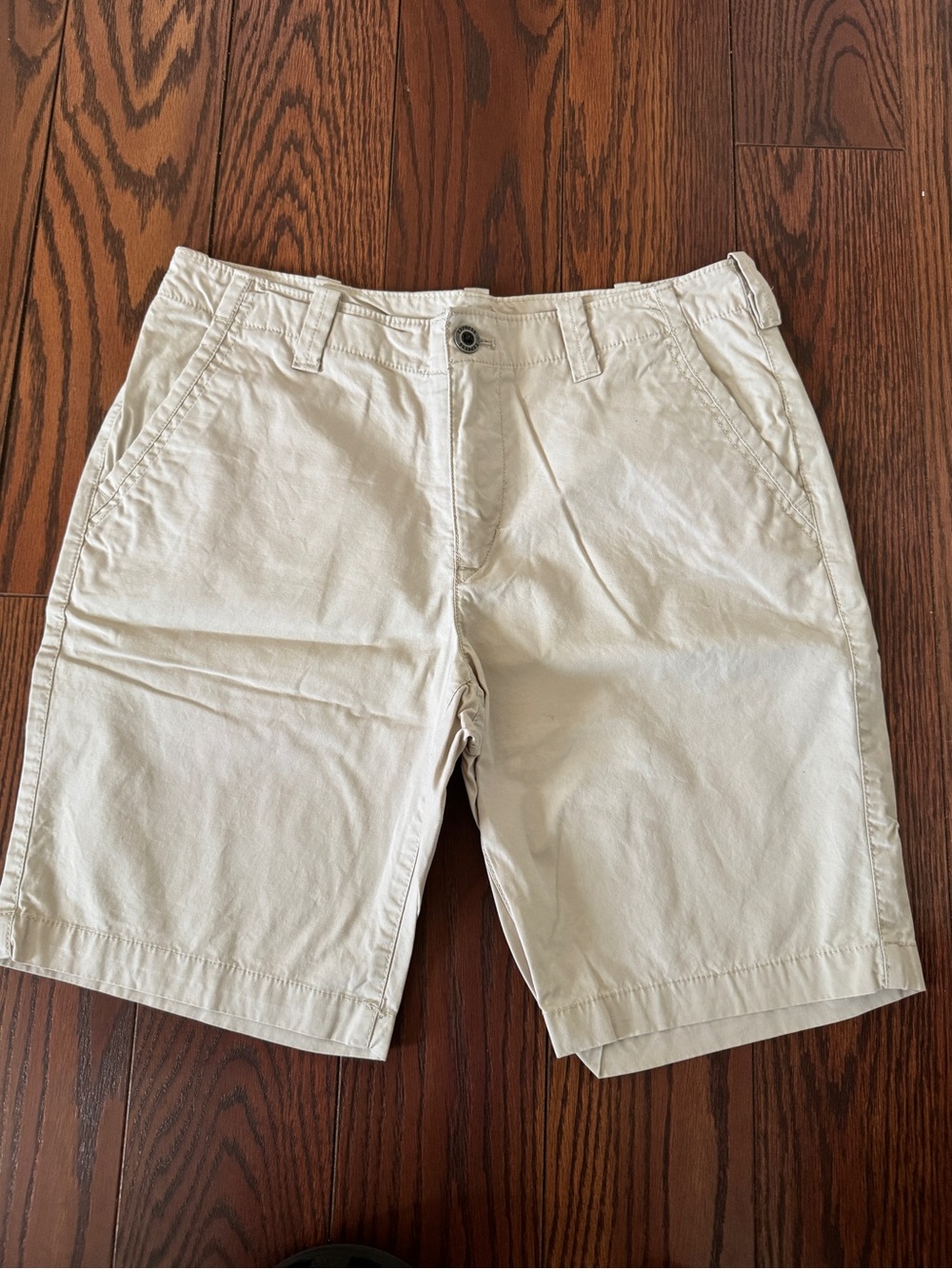 Express Men's Flat Front Shorts - Light Khaki